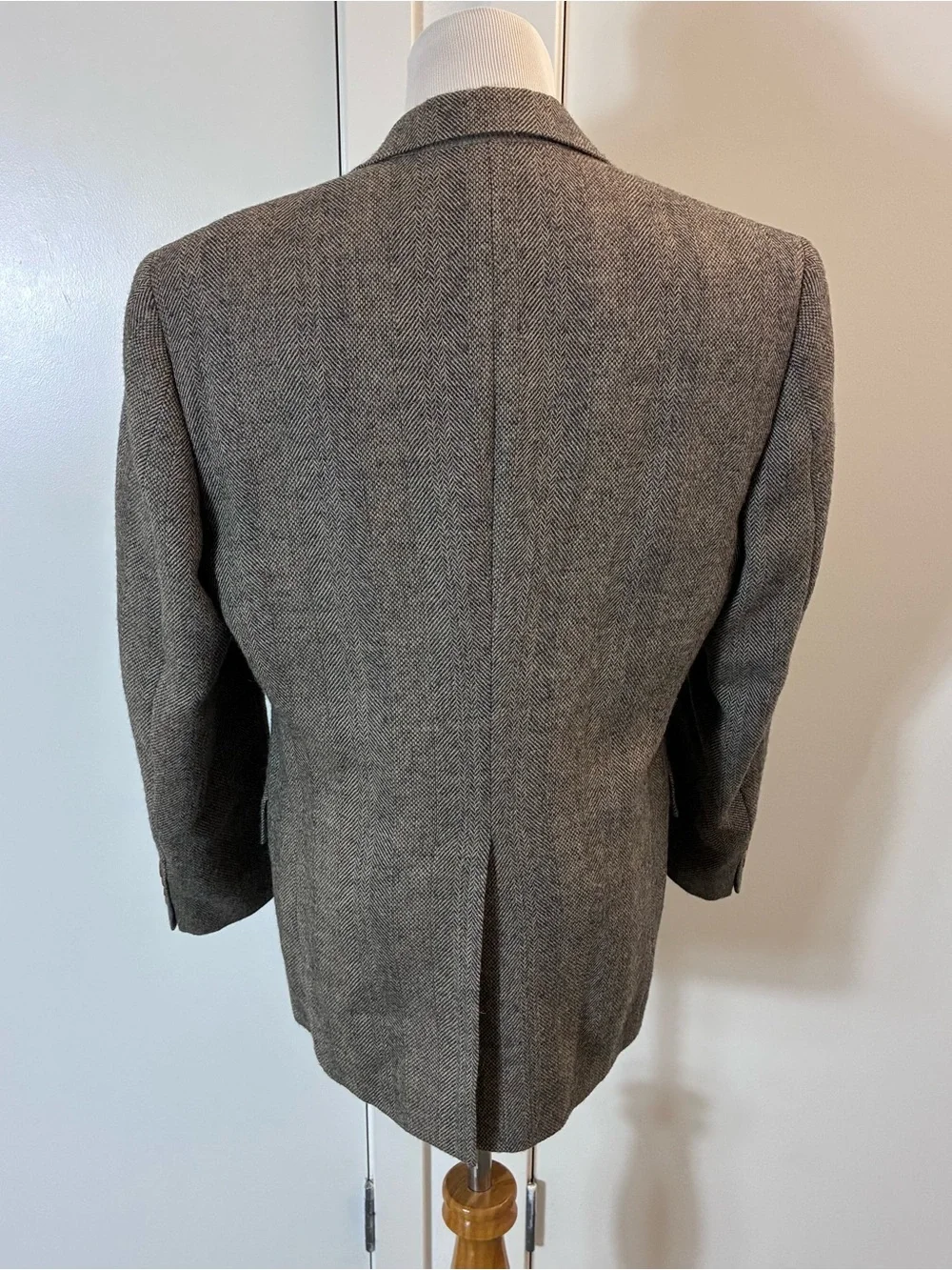 Chaps Ralph Lauren Brown Herringbone Wool Sport Coat Blazer Mens 40R USA Made
